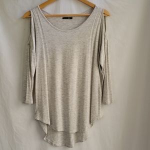 Papermoon Light Grey High Low Cold Shoulder